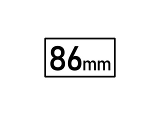 86 millimeters icon vector illustration, 86 mm size