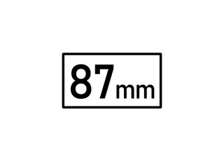 Fototapeta premium 87 millimeters icon vector illustration, 87&nbsp;mm size