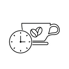 coffee time, time for break icon vector. time for coffee logo
