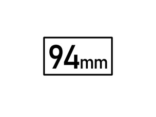 94 millimeters icon vector illustration, 94&nbsp;mm size