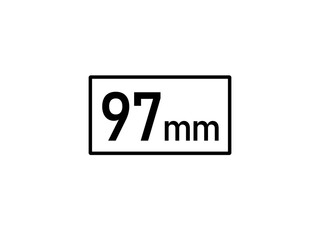 97 millimeters icon vector illustration, 97 mm size