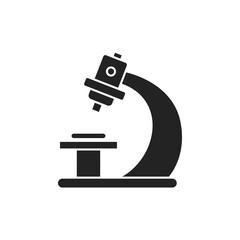 Microscope black glyph icon. Medical and scientific concept. Laboratory diagnostics. Pictogram for web, mobile app, promo.