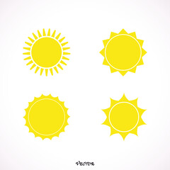 suns icon collection, Sun icon set, vector illustration,  stock 