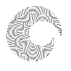 Lines in Circle Form . Spiral Vector Illustration .Technology round. Wave Logo . Design element . Abstract Geometric shape .