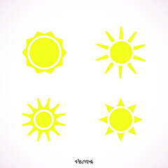 suns icon collection, Sun icon set, vector illustration,  stock 