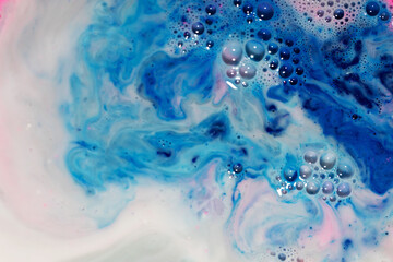 water drops on blue bubbles