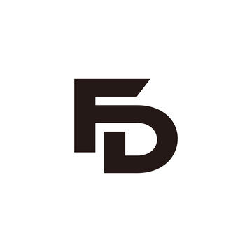 letter fd linked geometric simple flat logo vector