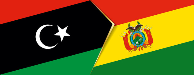 Libya and Bolivia flags, two vector flags.