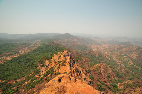 Misty hills of Mahabaleshwar; the Elphinstone Point in Mahabaleshwar, Maharashtra, India