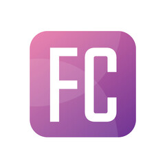 FC Letter Logo Design With Simple style
