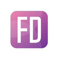 FD Letter Logo Design With Simple style