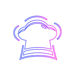 Chef hat icon. chef hat love, chef hat time icon with vector illustration and flat design. two color, circle background, black, white, color circle icon.