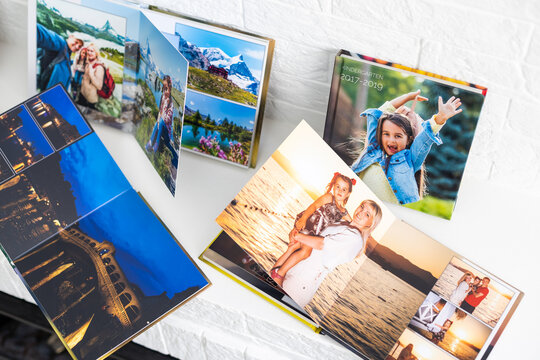 the photo album is decorated in a beautiful photobook. Presented on a white background
