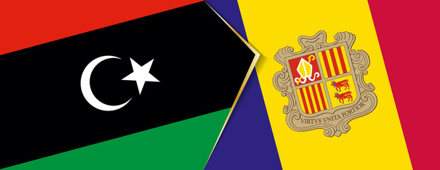 Libya and Andorra flags, two vector flags.