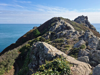 Fototapeta premium Guernsey Channel Islands, La Moye Point, Le Gouffre