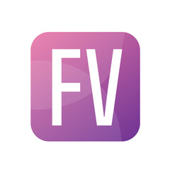 FV Letter Logo Design With Simple style