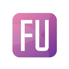 FU Letter Logo Design With Simple style