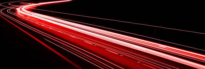 abstract red car lights at night. long exposure