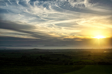 Sunset Photographed from the Countryside of Sardinia