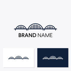Bridge icon three concept logo designs vector