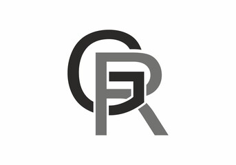 Black grey GR initial letter logo
