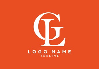 Orange white GL initial letter logo © Adipra