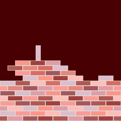 Seamless patterns. Brickwork. Items and construction details made of bricks. Can be used for social media, posters, email, print, ads designs.