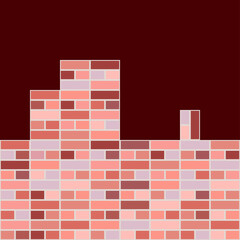 Seamless patterns. Brickwork. Items and construction details made of bricks. Can be used for social media, posters, email, print, ads designs.