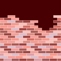 Seamless patterns. Brickwork. Items and construction details made of bricks. Can be used for social media, posters, email, print, ads designs.
