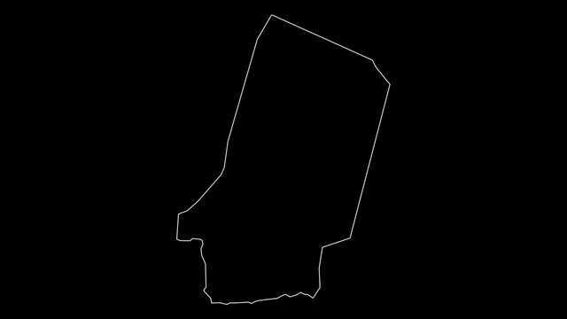 Barh el Gazel Chad region map outline animation