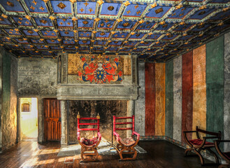 Founded in the 12th century as a fortified residence of the bishops of Aosta, the castle of Issogne was finally transformed into the Renaissance manor of the Counts de Challans in 1480-1550.     