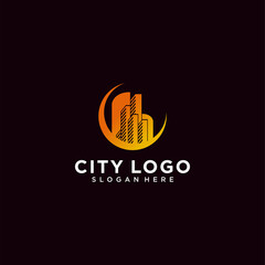 City logo with modern circle concept with unique shape Premium Vector. part 2