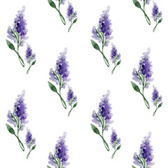Seamless pattern with watercolour lilac for wedding invitation and for packing