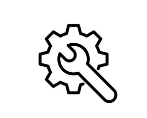 Gear and Wrench pictograph with free bonus pictures. Vector illustration style is flat iconic symbols, white background.