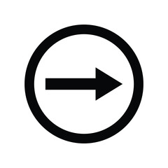 Road sign black to right vector icon