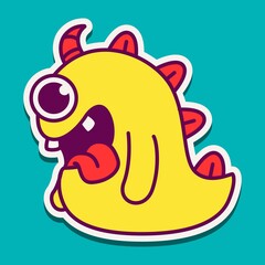 cute doodle monster designs for coloring, backgrounds, stickers, logos, symbol, icons and more