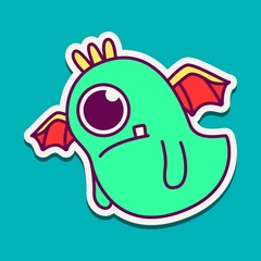 cute doodle monster designs for coloring, backgrounds, stickers, logos, symbol, icons and more