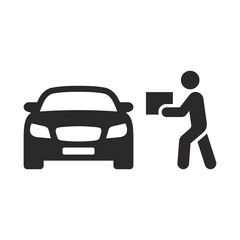 Curbside pickup icon. Order pickup. Vector icon isolated on white background. © Janis Abolins