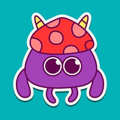 cute doodle monster designs for coloring, backgrounds, stickers, logos, symbol, icons and more