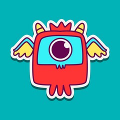 cute doodle monster designs for coloring, backgrounds, stickers, logos, symbol, icons and more