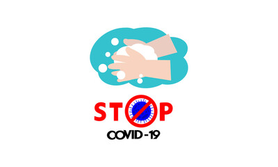 Fototapeta premium Washing hand for coronavirus prevention,COVID-19 prevention,Vector illustration.