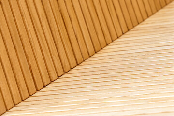 Modern interior or architecture background with geometric structure. Abstract wooden geometric diagonal composition