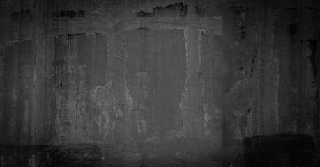 Black concrete wall for abstract background.
