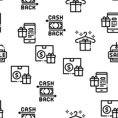 Cost Reduction Sale Seamless Pattern Vector Thin Line. Illustrations