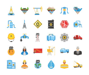 fracking industry resource oil gas exploration icons