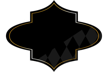 モロッカンフレーム　ブラック＆ゴールド　一部にダイヤパターン　横位置