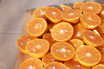slices of orange on a plate