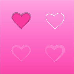 set of pink hearts