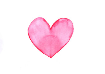 Naklejka na ściany i meble Heart was painting with watercolor on white paper
