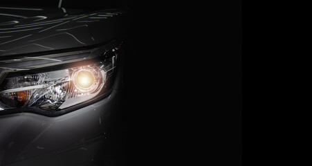 headlight lamp fornt car of new automobile